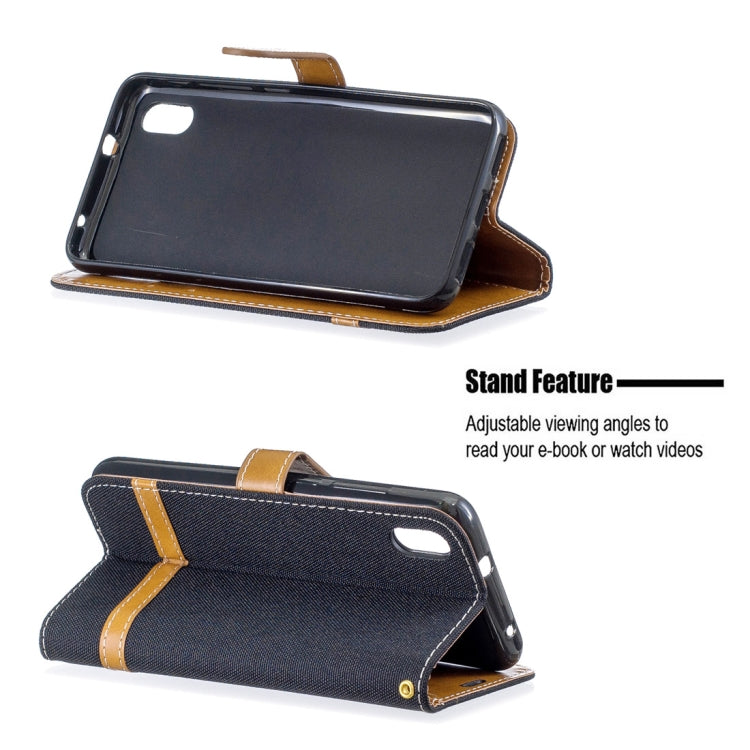 Color Matching Denim Texture Horizontal Flip Leather Case with Holder & Card Slots & Wallet & Lanyard for Xiaomi Redmi 7A