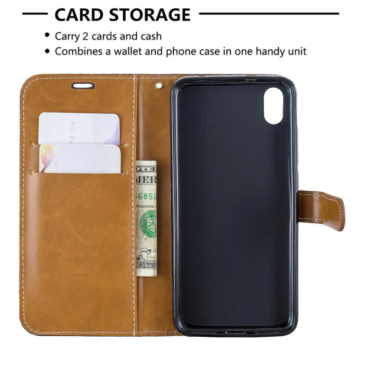 Color Matching Denim Texture Horizontal Flip Leather Case with Holder & Card Slots & Wallet & Lanyard for Xiaomi Redmi 7A