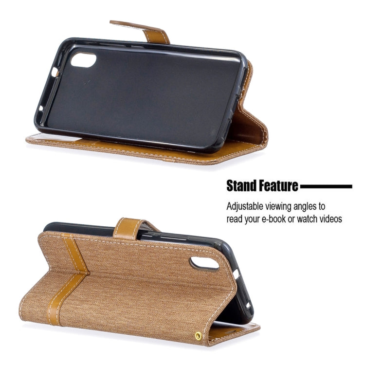 Color Matching Denim Texture Horizontal Flip Leather Case with Holder & Card Slots & Wallet & Lanyard for Xiaomi Redmi 7A