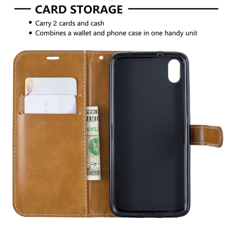 Color Matching Denim Texture Horizontal Flip Leather Case with Holder & Card Slots & Wallet & Lanyard for Xiaomi Redmi 7A