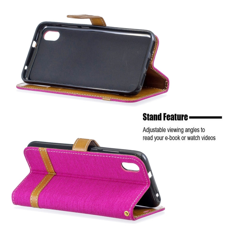 Color Matching Denim Texture Horizontal Flip Leather Case with Holder & Card Slots & Wallet & Lanyard for Xiaomi Redmi 7A