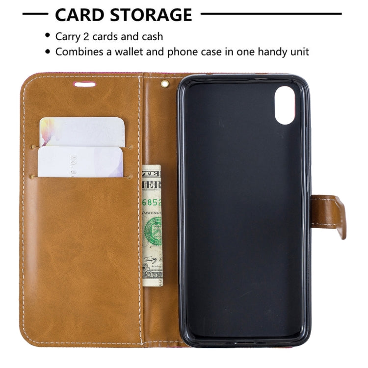 Color Matching Denim Texture Horizontal Flip Leather Case with Holder & Card Slots & Wallet & Lanyard for Xiaomi Redmi 7A