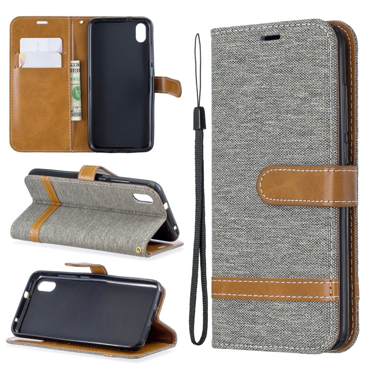 Color Matching Denim Texture Horizontal Flip Leather Case with Holder & Card Slots & Wallet & Lanyard for Xiaomi Redmi 7A