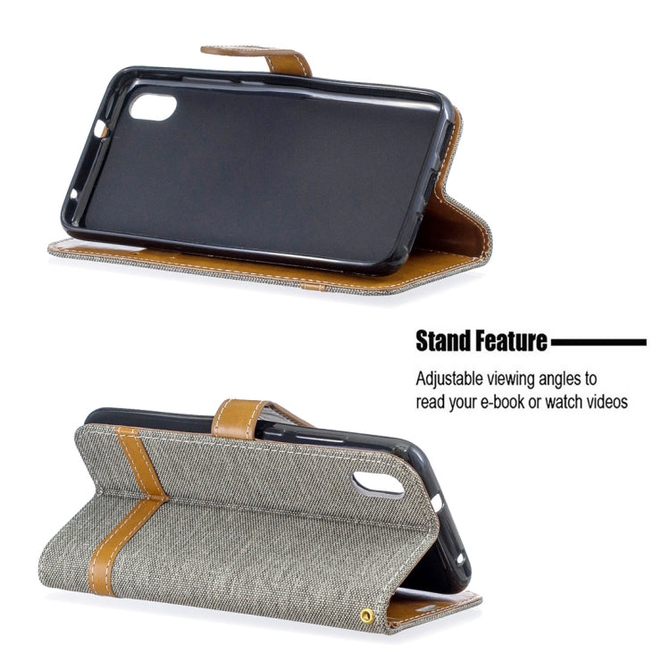 Color Matching Denim Texture Horizontal Flip Leather Case with Holder & Card Slots & Wallet & Lanyard for Xiaomi Redmi 7A