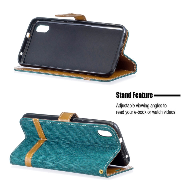 Color Matching Denim Texture Horizontal Flip Leather Case with Holder & Card Slots & Wallet & Lanyard for Xiaomi Redmi 7A