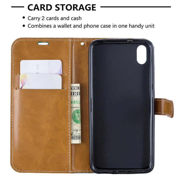 Color Matching Denim Texture Horizontal Flip Leather Case with Holder & Card Slots & Wallet & Lanyard for Xiaomi Redmi 7A