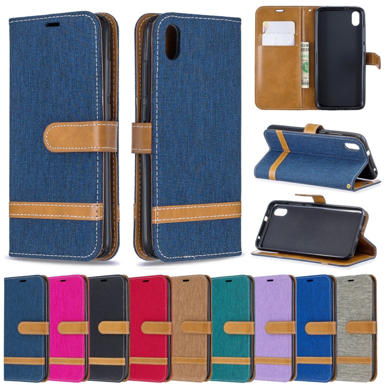 Color Matching Denim Texture Horizontal Flip Leather Case with Holder & Card Slots & Wallet & Lanyard for Xiaomi Redmi 7A