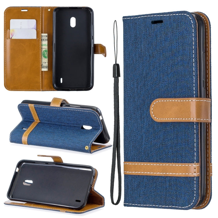 Color Matching Denim Texture Horizontal Flip Leather Case with Holder & Card Slots & Wallet & Lanyard for Nokia 2.2