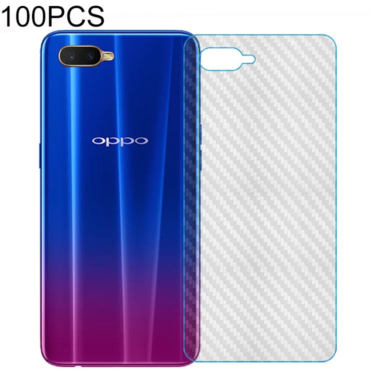 100 PCS Carbon Fiber Material Skin Sticker Back Protective Film For OPPO A7X