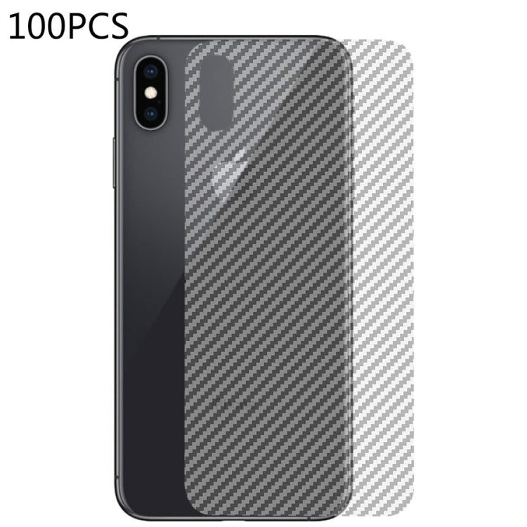 100 PCS Carbon Fiber Material Skin Sticker Back Protective Film For iPhone 7 & 8