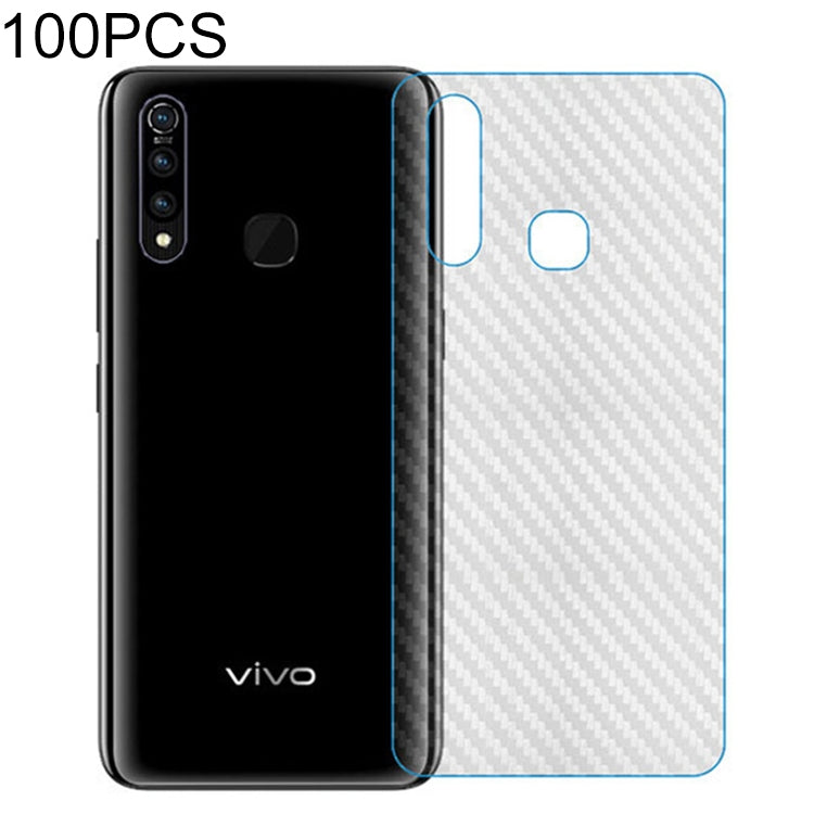 100 PCS Carbon Fiber Material Skin Sticker Back Protective Film For Vivo Y66