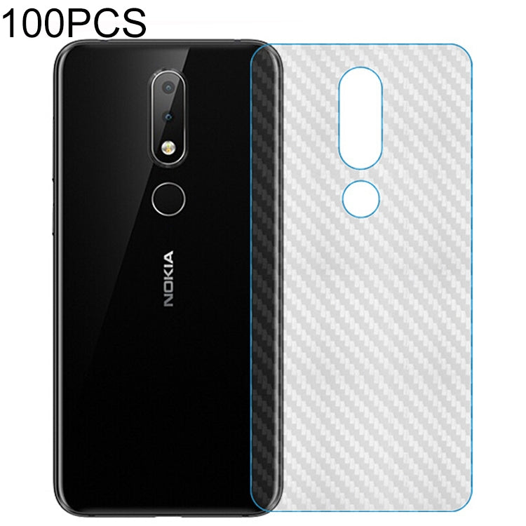 100 PCS Carbon Fiber Material Skin Sticker Back Protective Film For Nokia 6.1 Plus / X6