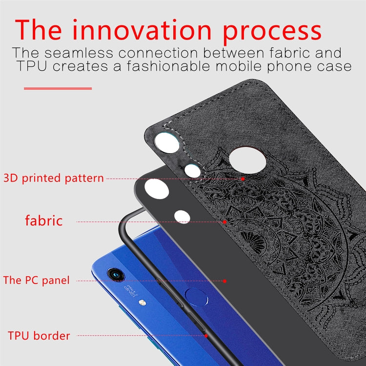 Embossed Mandala Pattern Magnetic PC + TPU + Fabric Shockproof Case for Huawei Honor 8A Pro