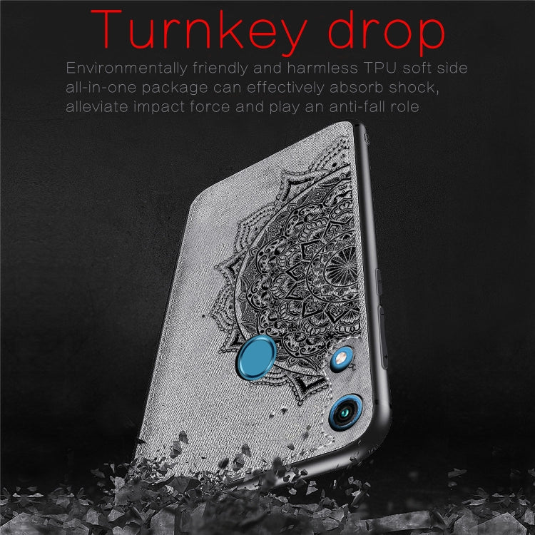 Embossed Mandala Pattern Magnetic PC + TPU + Fabric Shockproof Case for Huawei Honor 8A Pro