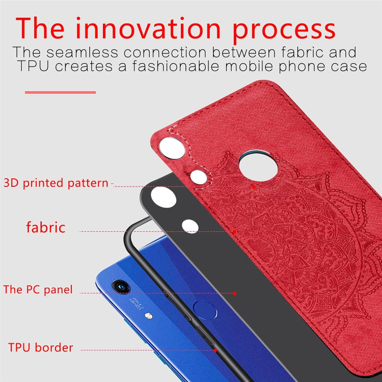 Embossed Mandala Pattern Magnetic PC + TPU + Fabric Shockproof Case for Huawei Honor 8A Pro