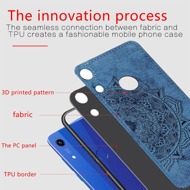 Embossed Mandala Pattern Magnetic PC + TPU + Fabric Shockproof Case for Huawei Honor 8A Pro