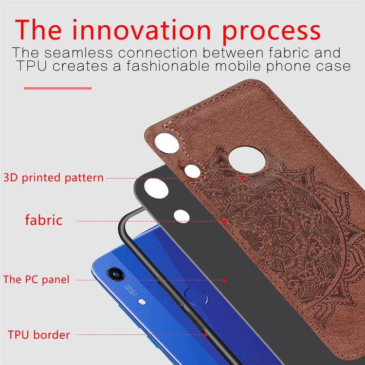 Embossed Mandala Pattern Magnetic PC + TPU + Fabric Shockproof Case for Huawei Honor 8A Pro