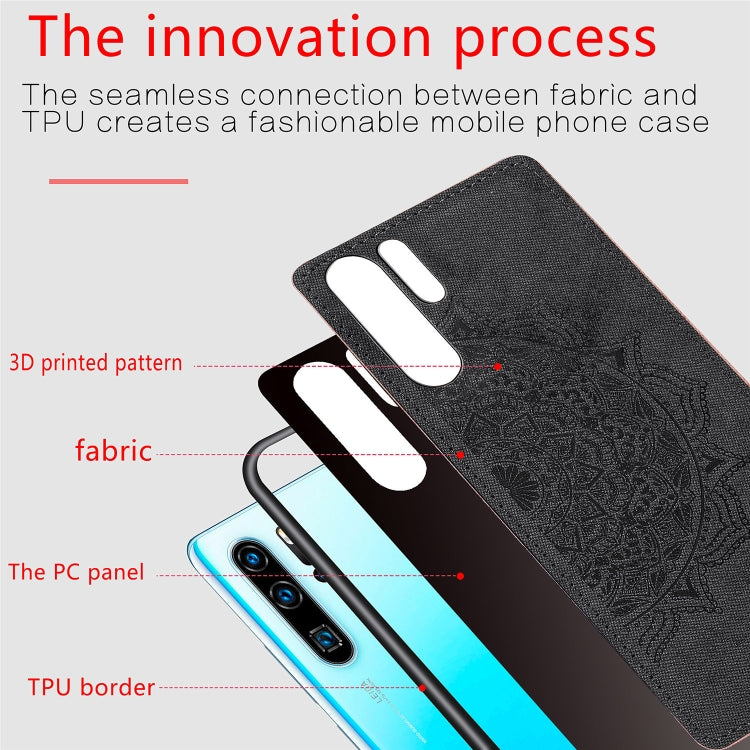 Embossed Mandala Pattern Magnetic PC + TPU + Fabric Shockproof Case for Huawei P30 Pro