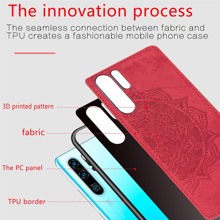 Embossed Mandala Pattern Magnetic PC + TPU + Fabric Shockproof Case for Huawei P30 Pro