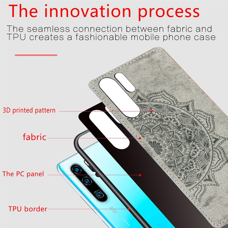 Embossed Mandala Pattern Magnetic PC + TPU + Fabric Shockproof Case for Huawei P30 Pro