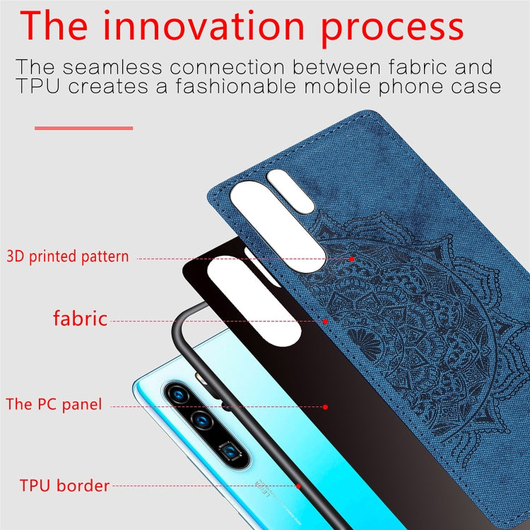 Embossed Mandala Pattern Magnetic PC + TPU + Fabric Shockproof Case for Huawei P30 Pro