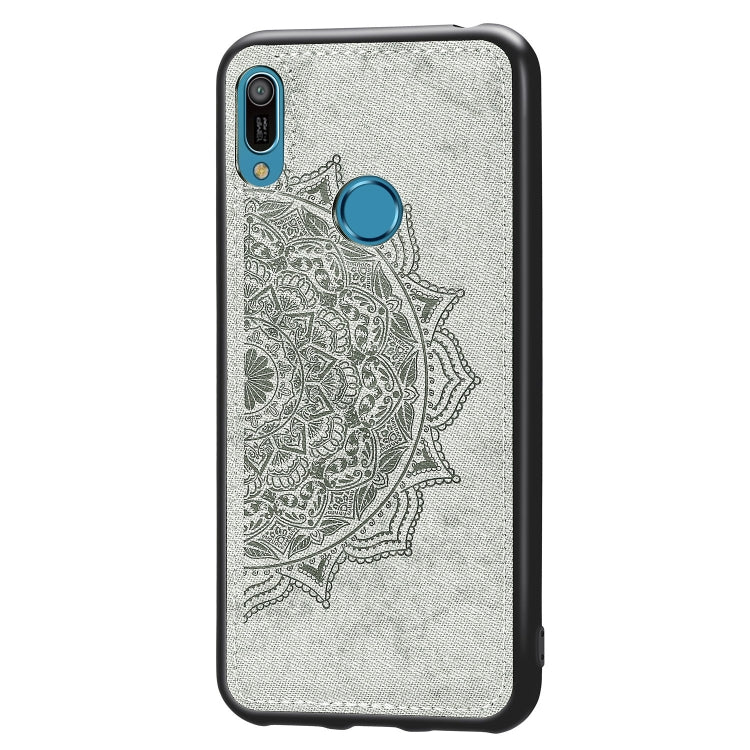Embossed Mandala Pattern Magnetic PC + TPU + Fabric Shockproof Case for Huawei Y6 (2019) with Fingerprint Hole