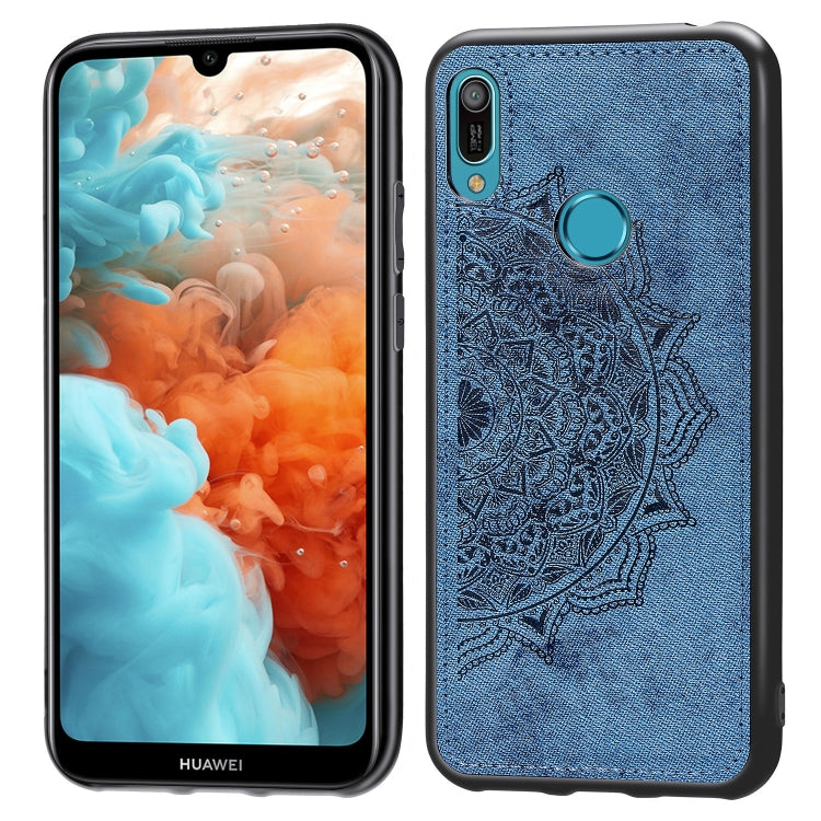 Embossed Mandala Pattern Magnetic PC + TPU + Fabric Shockproof Case for Huawei Y6 (2019) with Fingerprint Hole