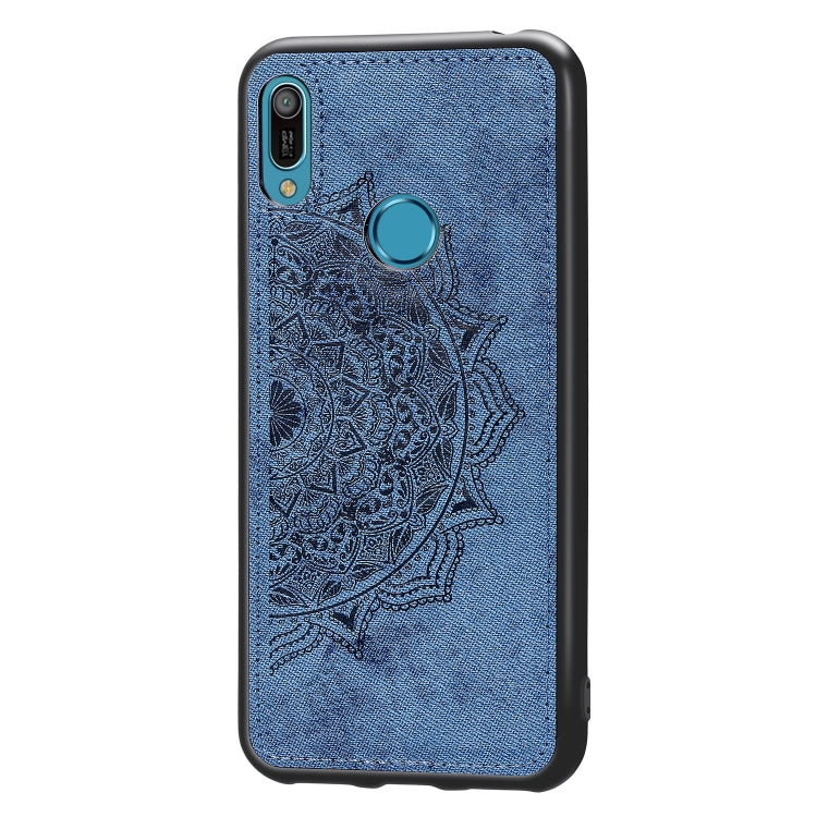 Embossed Mandala Pattern Magnetic PC + TPU + Fabric Shockproof Case for Huawei Y6 (2019) with Fingerprint Hole