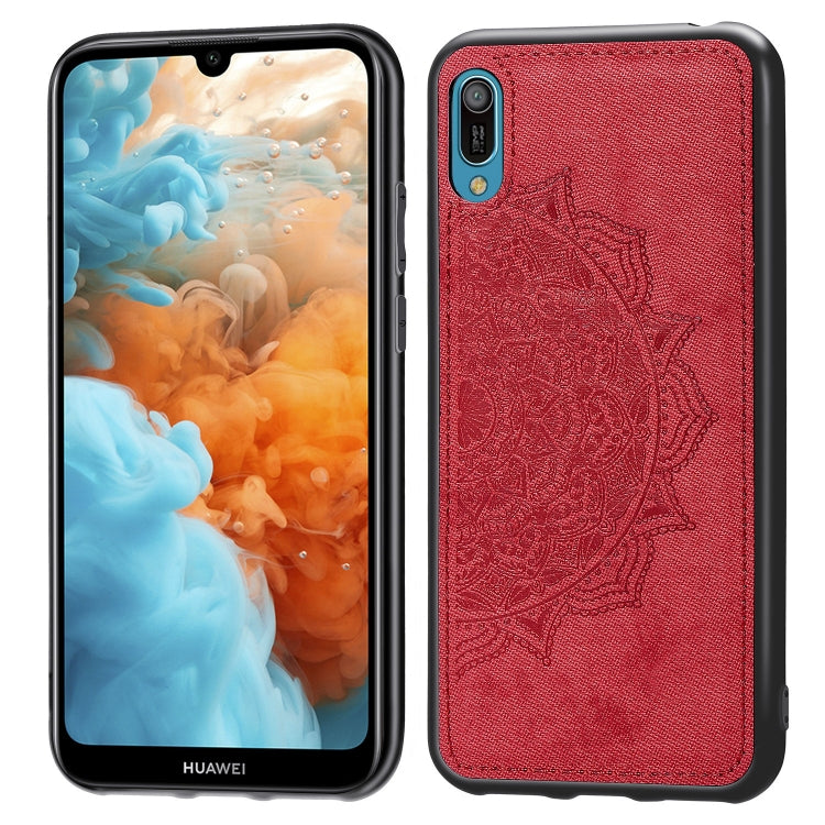 Embossed Mandala Pattern Magnetic PC + TPU + Fabric Shockproof Case for Huawei Y6 Pro (2019) without Fingerprint Hole