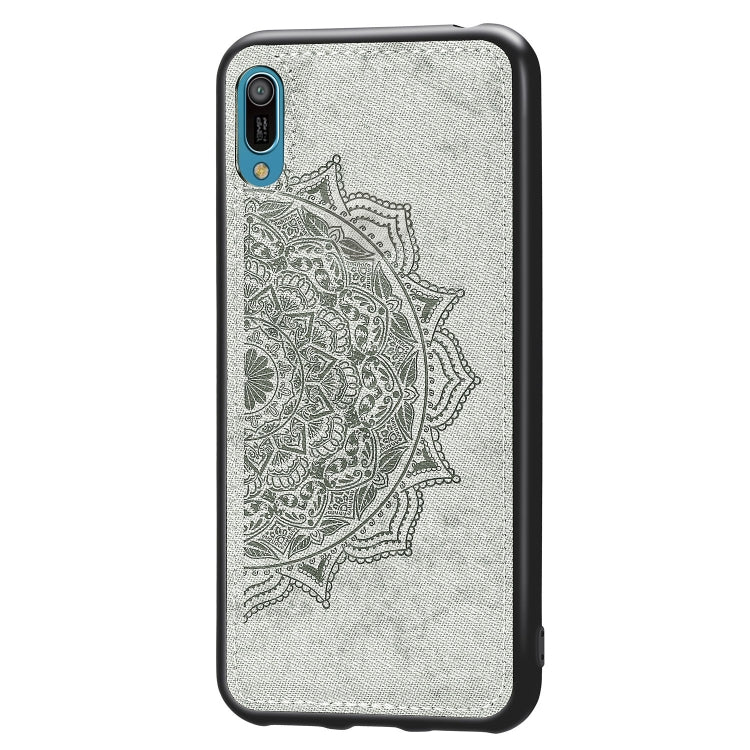 Embossed Mandala Pattern Magnetic PC + TPU + Fabric Shockproof Case for Huawei Y6 Pro (2019) without Fingerprint Hole