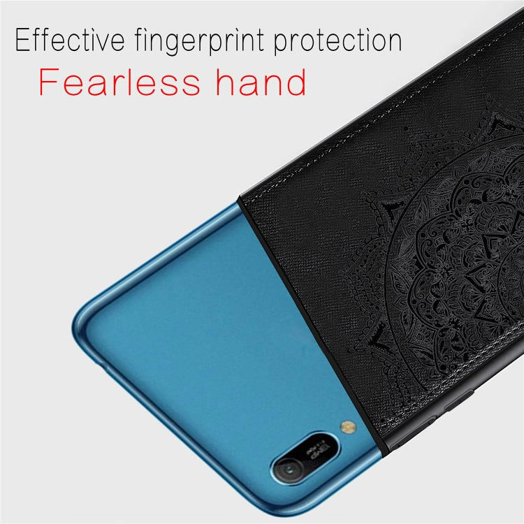 Embossed Mandala Pattern Magnetic PC + TPU + Fabric Shockproof Case for Huawei Y6 Pro (2019) without Fingerprint Hole