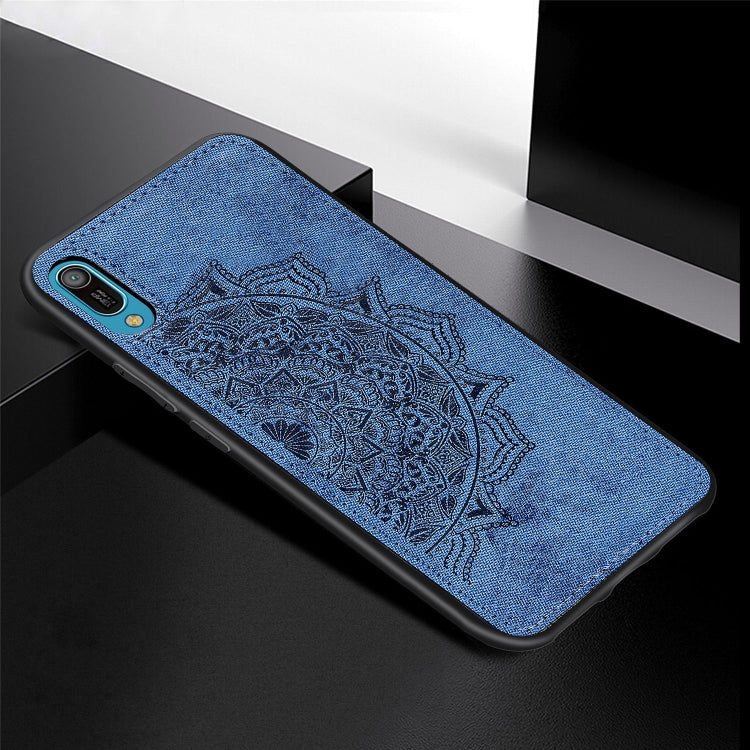 Embossed Mandala Pattern Magnetic PC + TPU + Fabric Shockproof Case for Huawei Y6 Pro (2019) without Fingerprint Hole