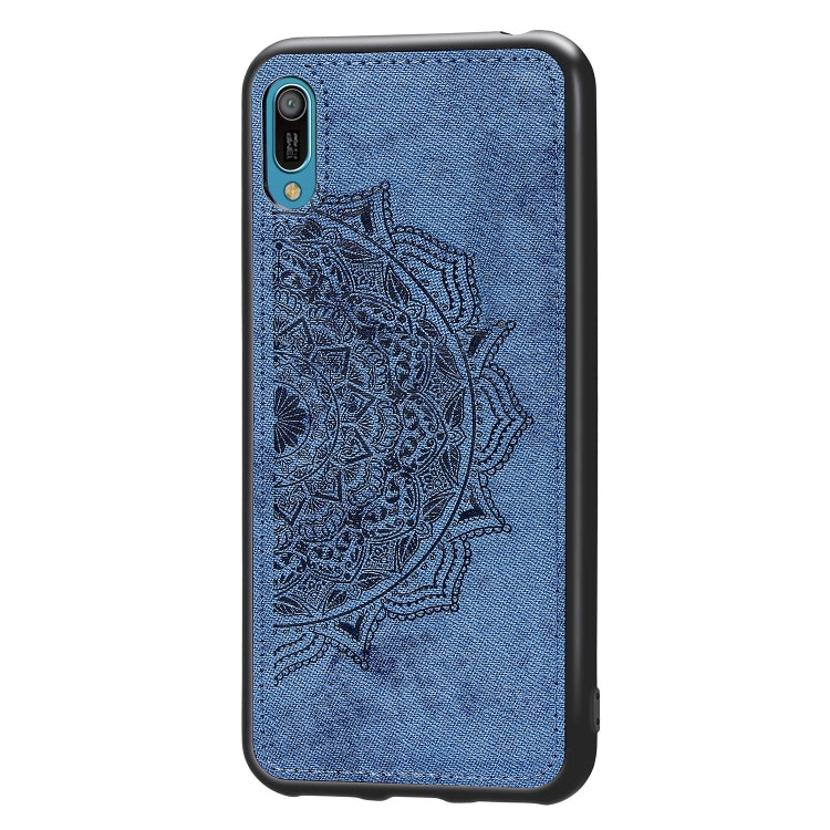 Embossed Mandala Pattern Magnetic PC + TPU + Fabric Shockproof Case for Huawei Y6 Pro (2019) without Fingerprint Hole