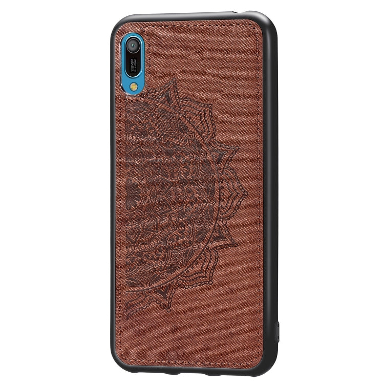 Embossed Mandala Pattern Magnetic PC + TPU + Fabric Shockproof Case for Huawei Y6 Pro (2019) without Fingerprint Hole