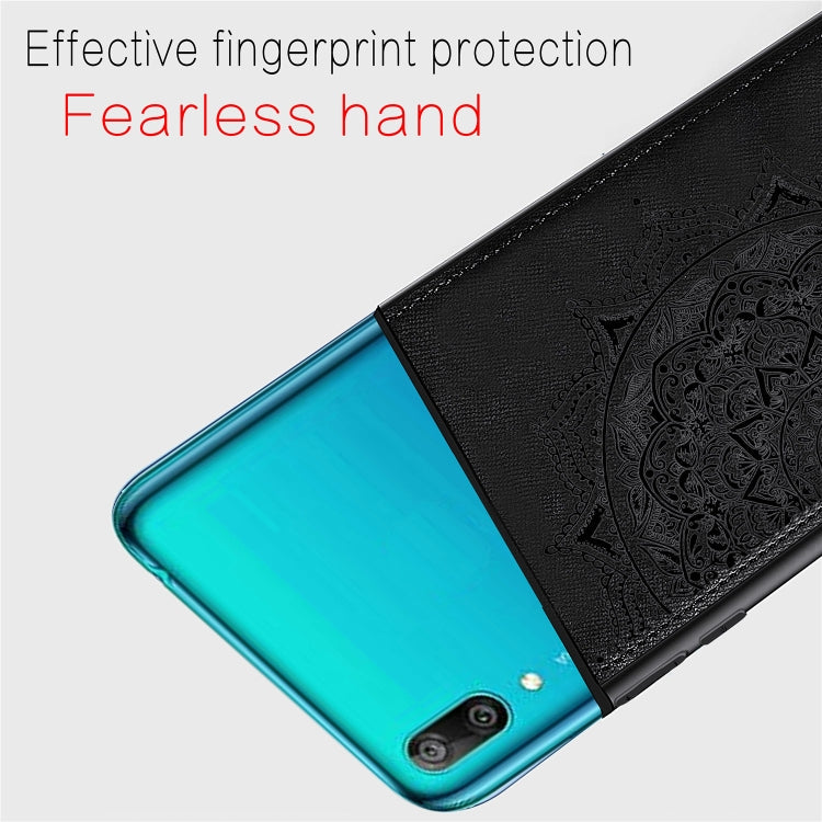 Embossed Mandala Pattern Magnetic PC + TPU + Fabric Shockproof Case for Huawei Y7 (2019) without Fingerprint Hole