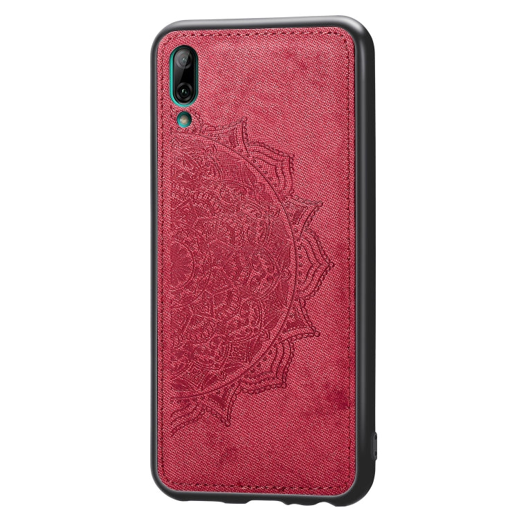 Embossed Mandala Pattern Magnetic PC + TPU + Fabric Shockproof Case for Huawei Y7 (2019) without Fingerprint Hole