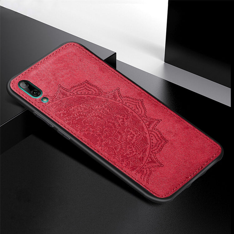 Embossed Mandala Pattern Magnetic PC + TPU + Fabric Shockproof Case for Huawei Y7 (2019) without Fingerprint Hole