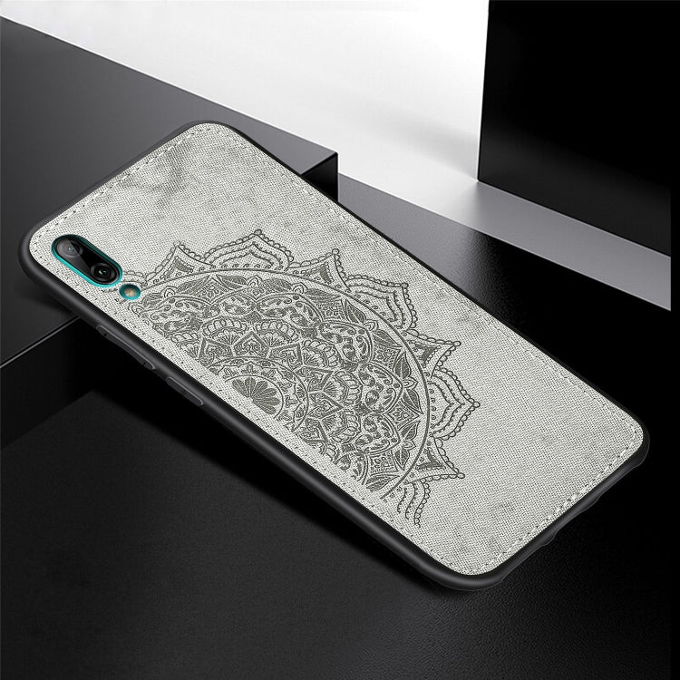 Embossed Mandala Pattern Magnetic PC + TPU + Fabric Shockproof Case for Huawei Y7 (2019) without Fingerprint Hole
