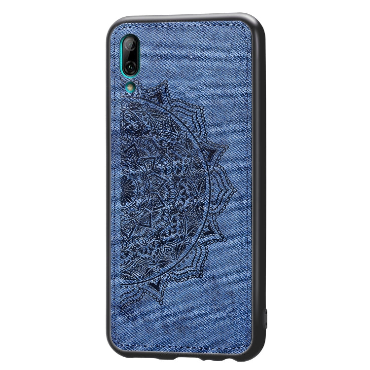 Embossed Mandala Pattern Magnetic PC + TPU + Fabric Shockproof Case for Huawei Y7 (2019) without Fingerprint Hole