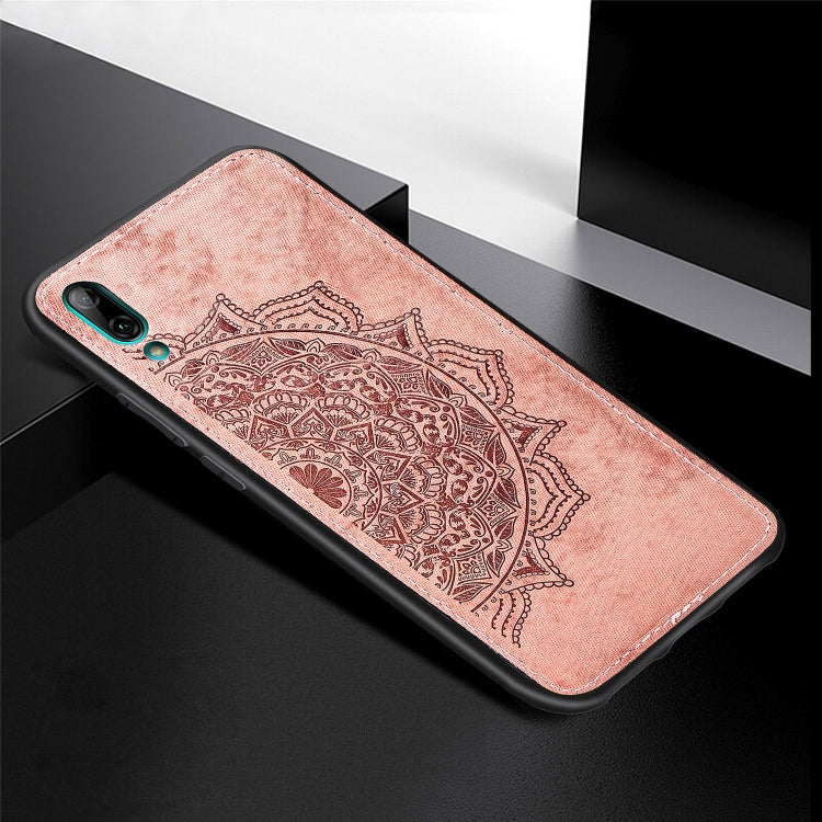 Embossed Mandala Pattern Magnetic PC + TPU + Fabric Shockproof Case for Huawei Y7 (2019) without Fingerprint Hole