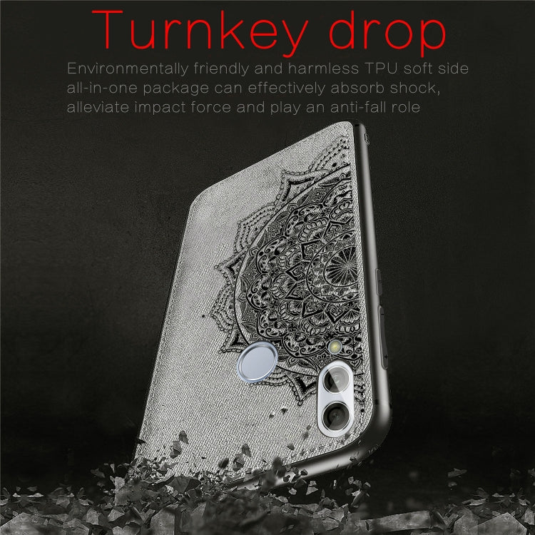 Embossed Mandala Pattern Magnetic PC + TPU + Fabric Shockproof Case for Huawei Honor 10 Lite