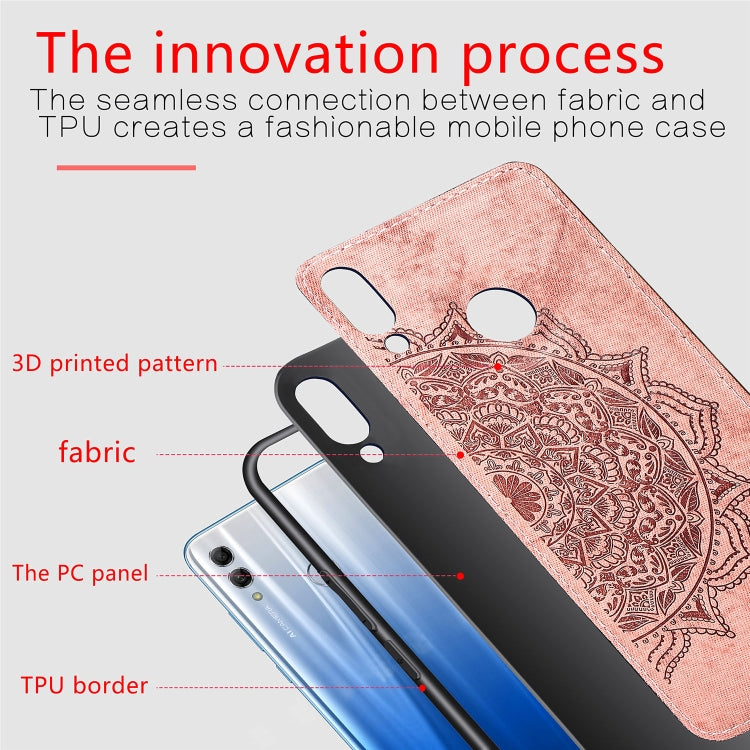 Embossed Mandala Pattern Magnetic PC + TPU + Fabric Shockproof Case for Huawei Honor 10 Lite