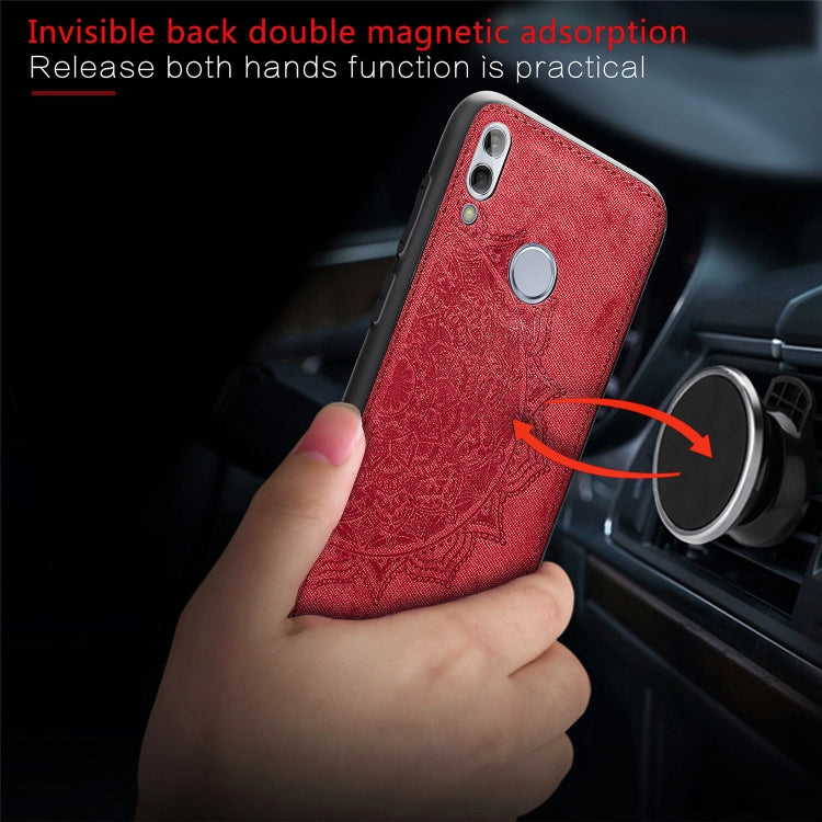 Embossed Mandala Pattern Magnetic PC + TPU + Fabric Shockproof Case for Huawei Honor 10 Lite
