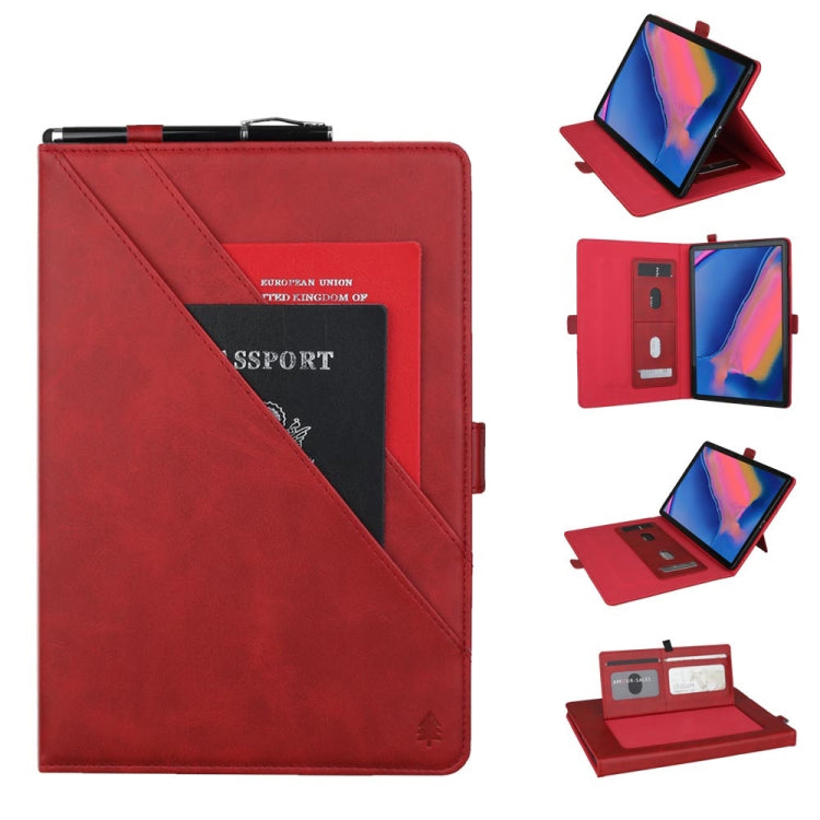 Horizontal Flip Double Bracket Leather Case for Galaxy Tab A 8 (2019) P200 / P205, with Card Slots & Photo Frame & Pen Slot