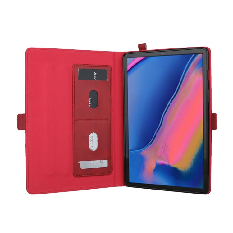 Horizontal Flip Double Bracket Leather Case for Galaxy Tab A 8 (2019) P200 / P205, with Card Slots & Photo Frame & Pen Slot