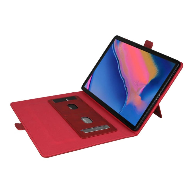 Horizontal Flip Double Bracket Leather Case for Galaxy Tab A 8 (2019) P200 / P205, with Card Slots & Photo Frame & Pen Slot