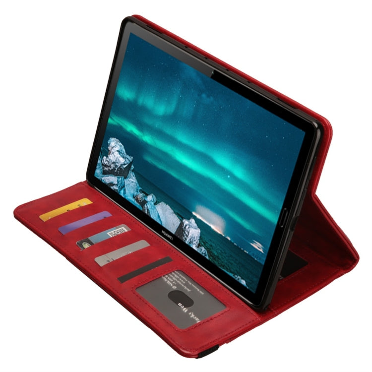 Horizontal Flip Leather Case for Huawei Mediapad M6 10.8, with Double Card Slots & Pen Slots & Holder & Wallet & Photo Frame