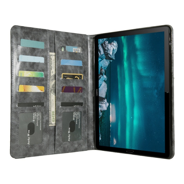 Horizontal Flip Leather Case for Huawei Mediapad M6 10.8, with Double Card Slots & Pen Slots & Holder & Wallet & Photo Frame