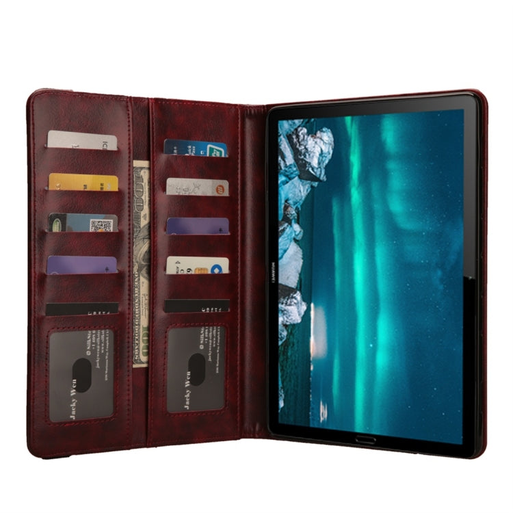 Horizontal Flip Leather Case for Huawei Mediapad M6 10.8, with Double Card Slots & Pen Slots & Holder & Wallet & Photo Frame