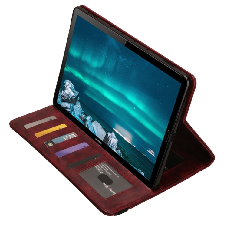Horizontal Flip Leather Case for Huawei Mediapad M6 10.8, with Double Card Slots & Pen Slots & Holder & Wallet & Photo Frame
